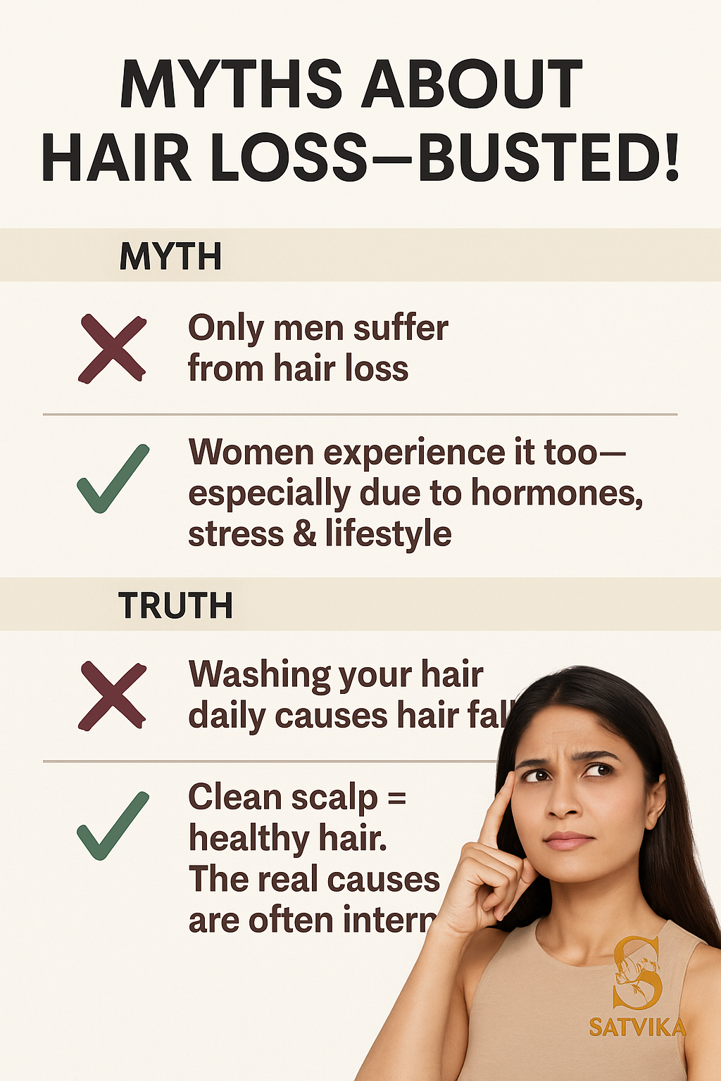 Myths About Hair Loss – Busted by Experts at Satvika Wellness Clinic