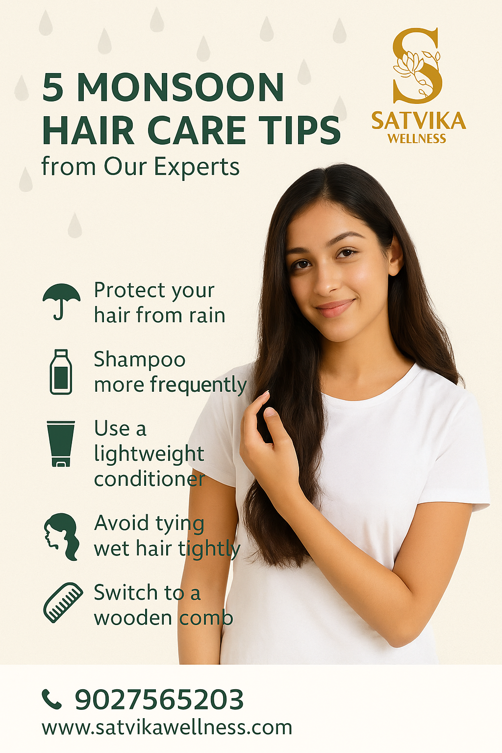 Top 5 Monsoon Hair Care Tips from Experts at Satvika Wellness